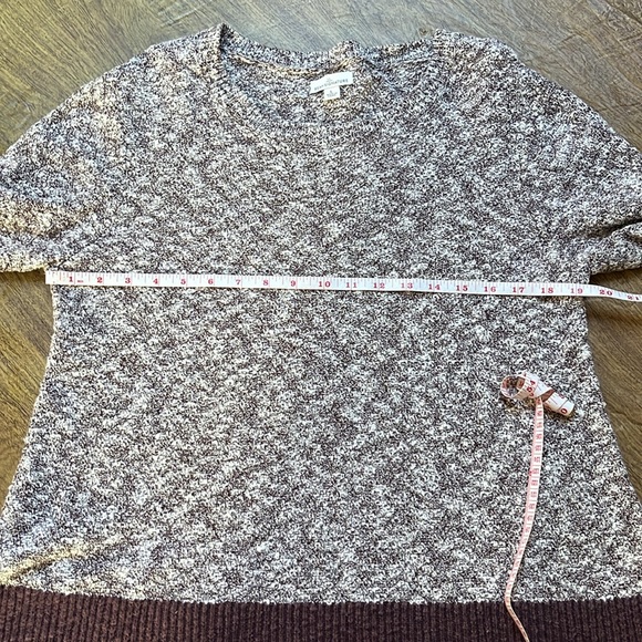 LL Bean Signature Linen Blend Crew Neck Sweater Purple Color Block Size L - Picture 12 of 15